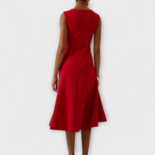 Draped Asymmetric Sleeveless Midi Dress – view 2