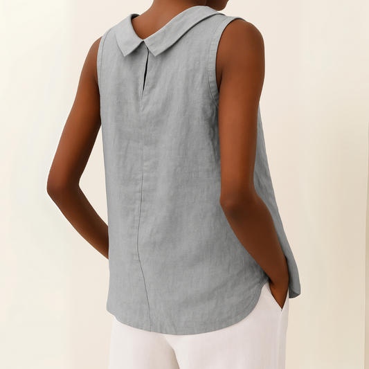 Pleated Collar Sleeveless Top – view 2