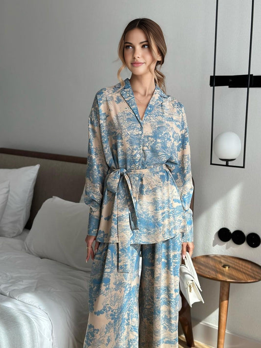 Multicolour Print Tie-Up Pants Set – view 2
