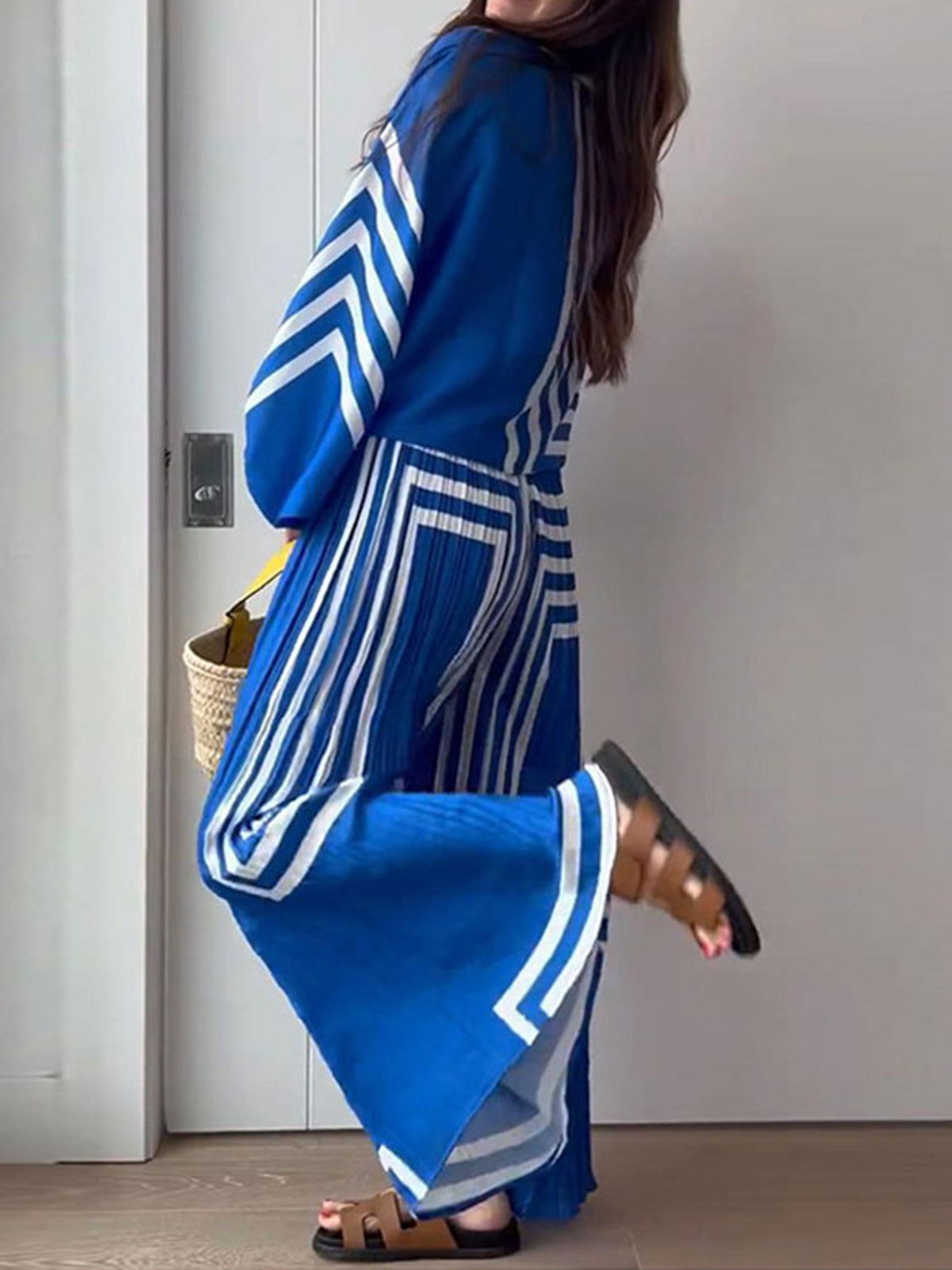 Blue Print Oversized Pants Set – view 4