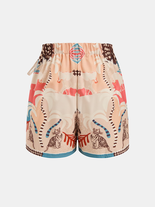 Animal Print Tie-Waist Wrap Skort – view 2