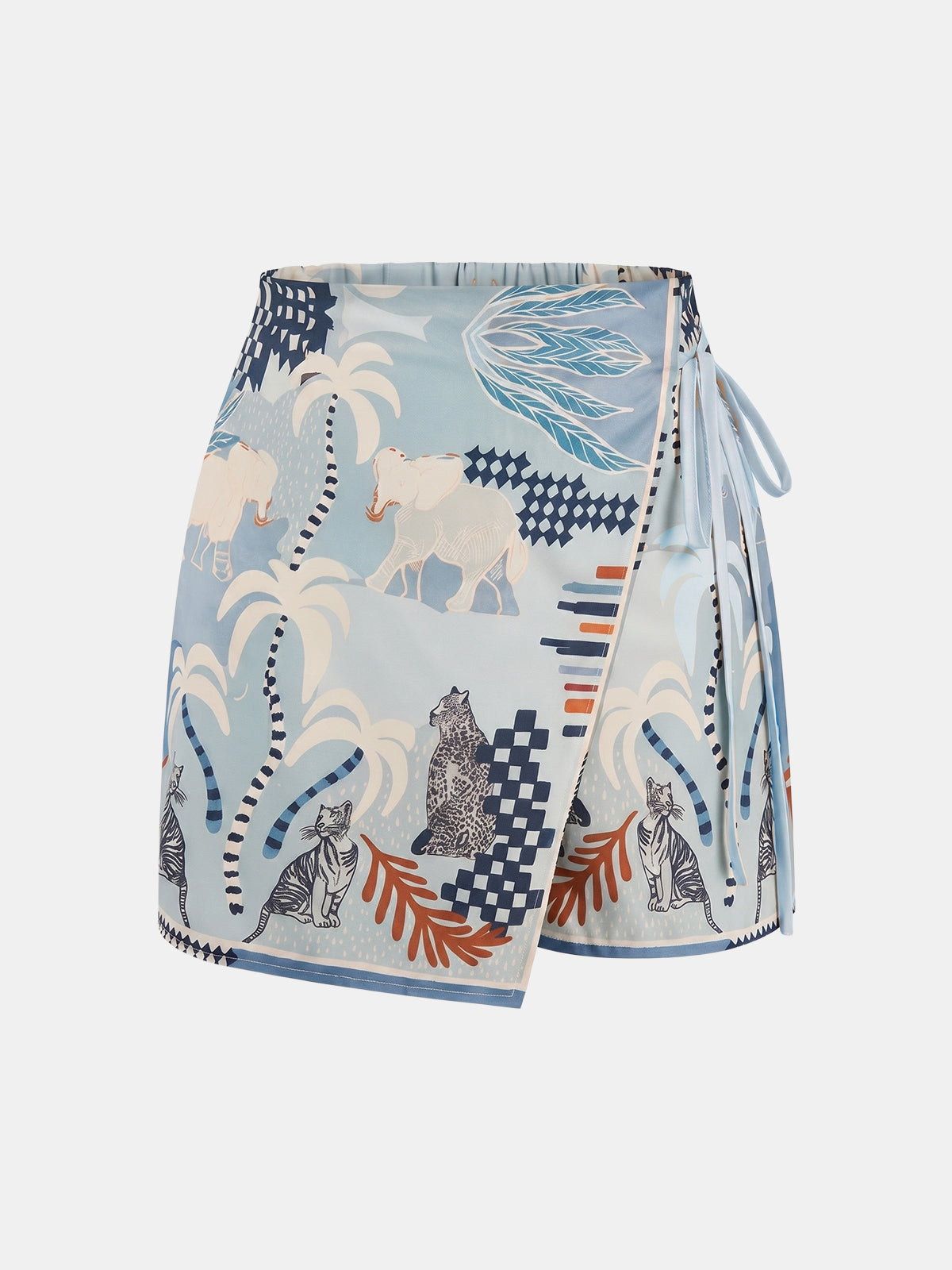 Animal Print Tie-Waist Wrap Skort – view 5