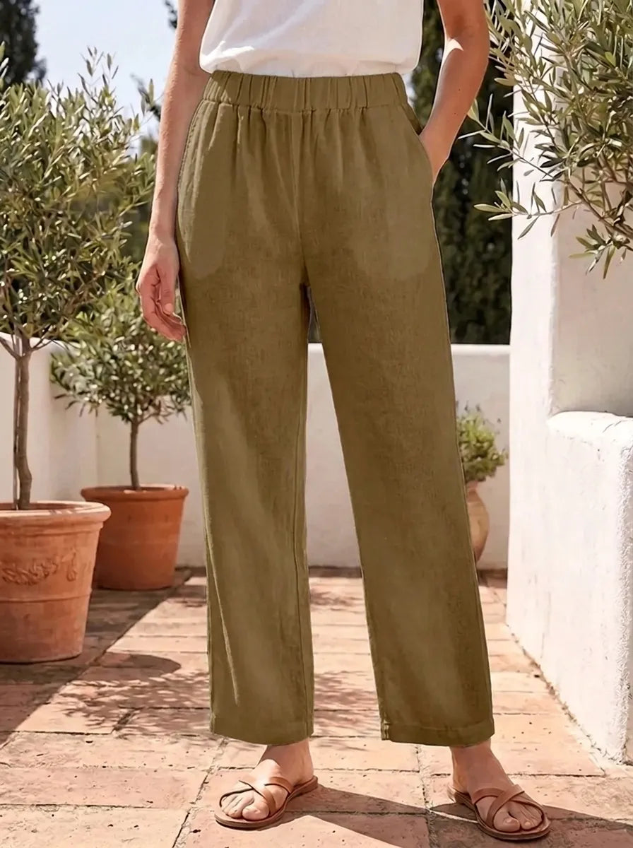 Lightweight Summer Pants with Pockets – Khaki