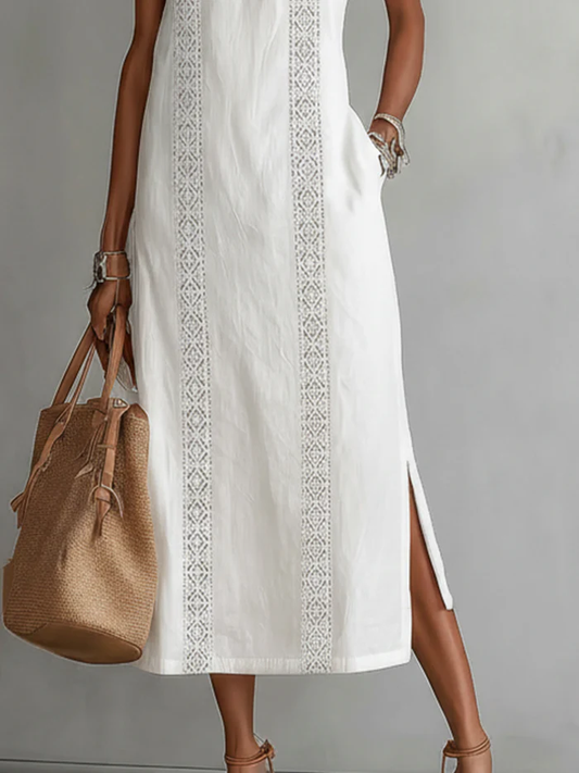 Mandarin Collar Midi Dress – view 2