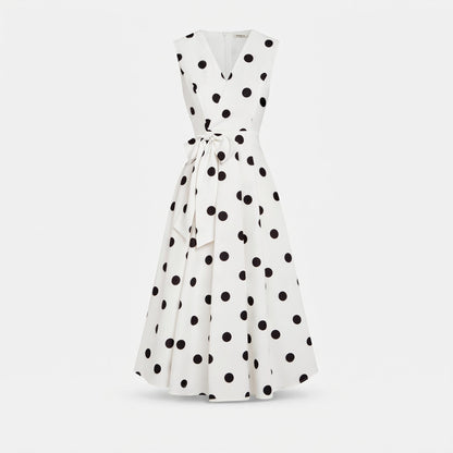 Polka Dot A-Line Midi Dress – flat-lay product shot