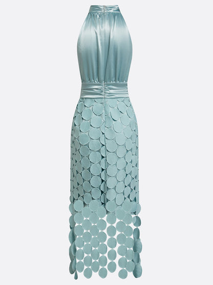 Textured Halter Neck Midi Dress – view 10