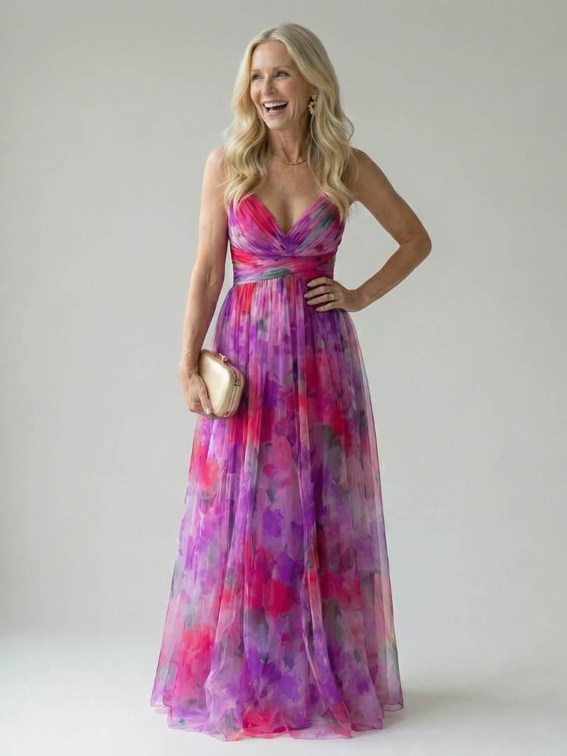 Wrap Bodice Cami Maxi Dress – Pink