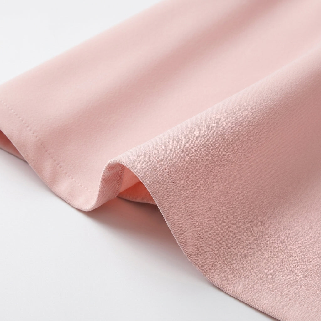 Pink Corset A-Line Midi Dress – close-up of the skirt hem