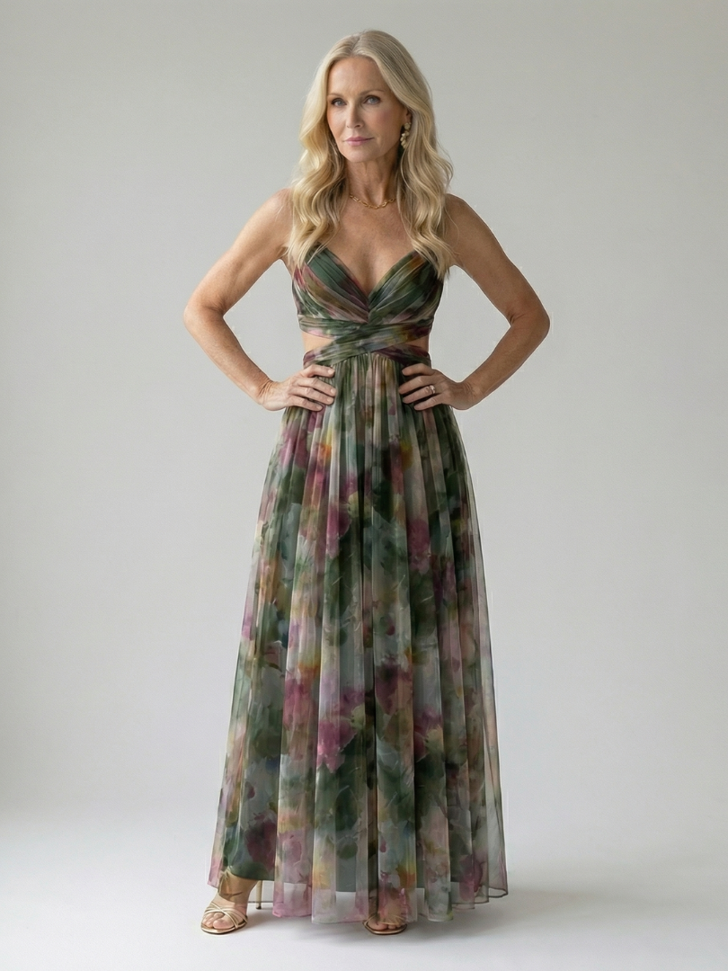 Wrap Bodice Cami Maxi Dress – Dark Green