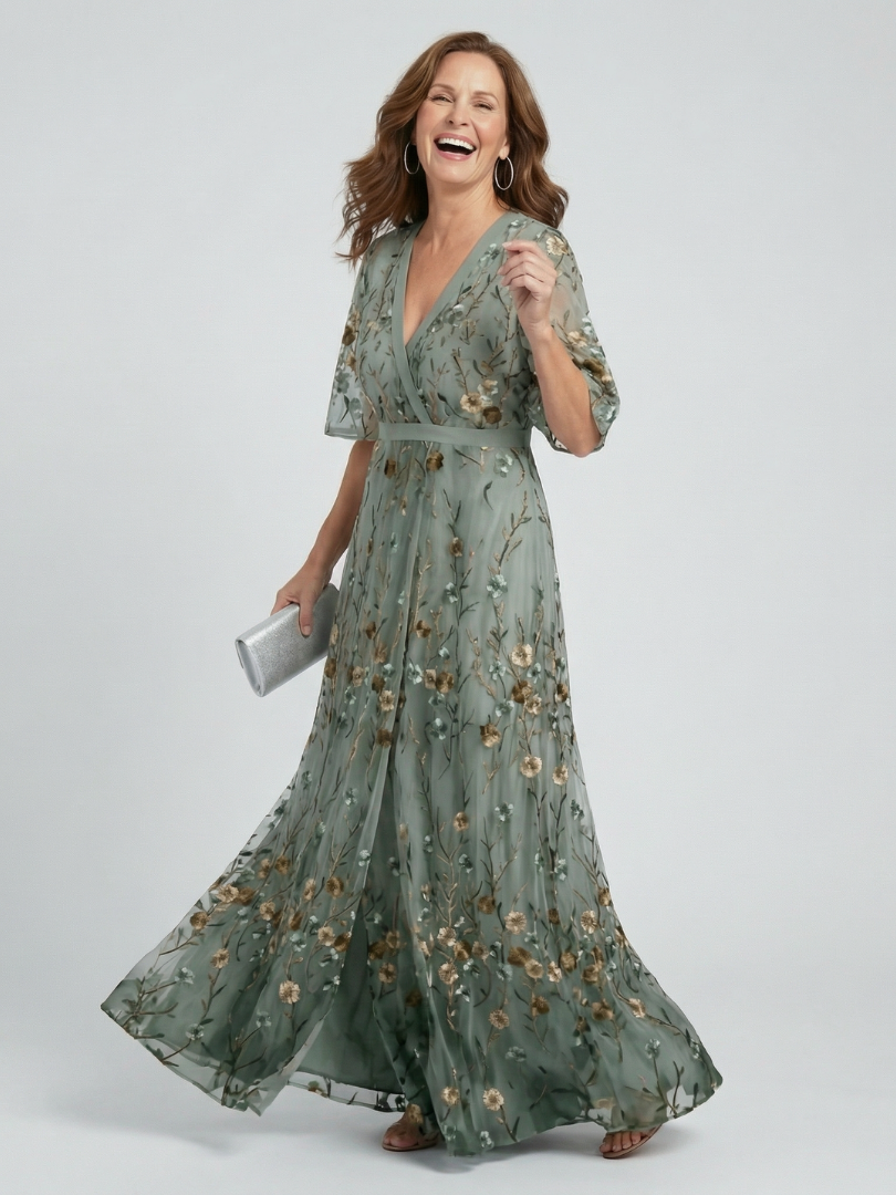 Sage Floral Halter Maxi Dress – Sage