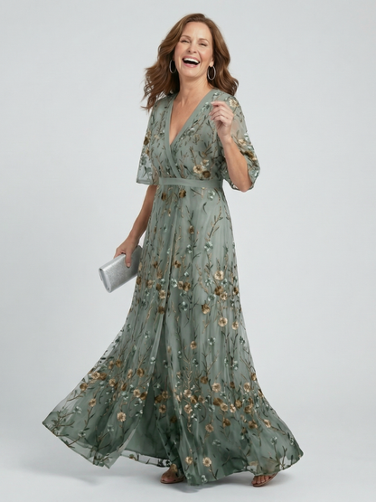 Sage Floral Halter Maxi Dress – Sage