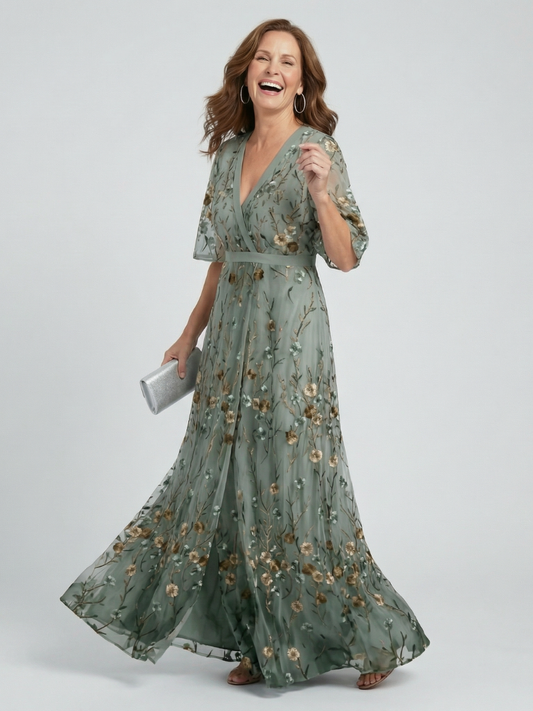 Sage Floral Halter Maxi Dress – Sage