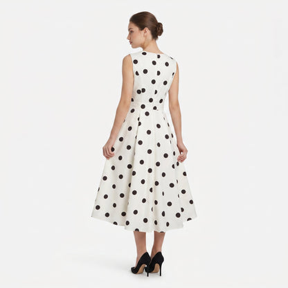 Polka Dot A-Line Midi Dress – back view