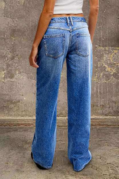 Mid Rise Straight Leg Jeans – view 3