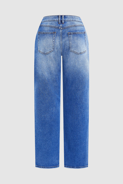 Mid Rise Straight Leg Jeans – view 7