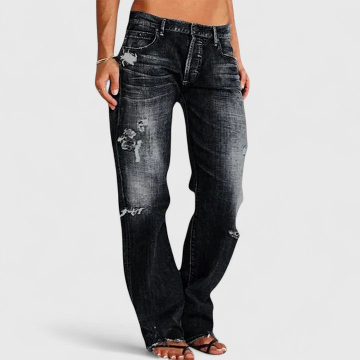 High Stretch Straight Leg Jeans – Black