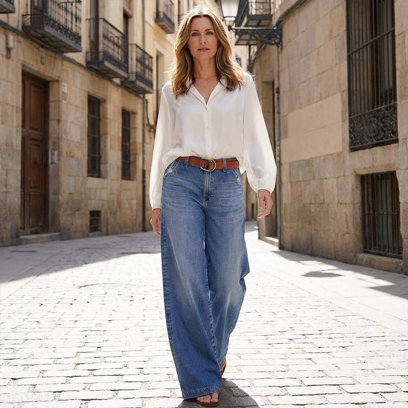 Retro High Waisted Wide Leg Jeans – view 5