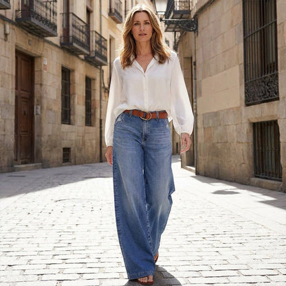Retro High Waisted Wide Leg Jeans – view 5