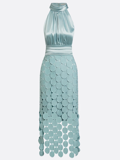 Textured Halter Neck Midi Dress – view 11
