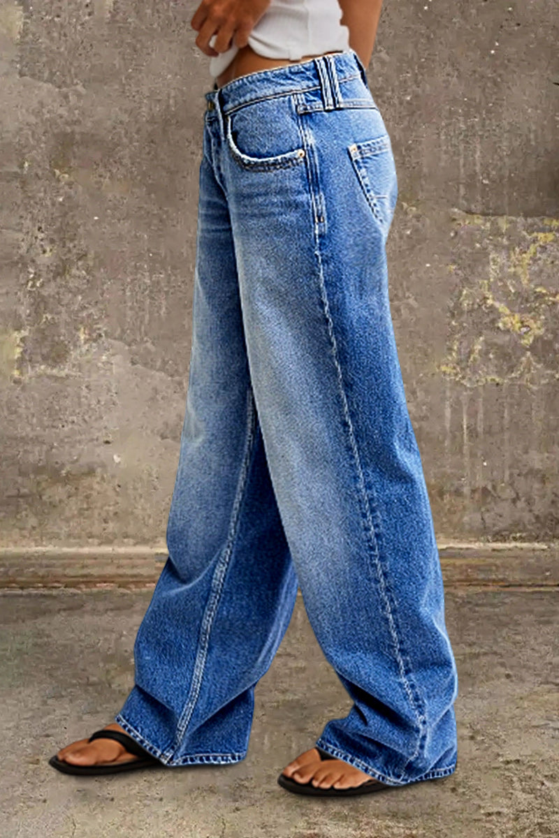 Mid Rise Straight Leg Jeans – view 2