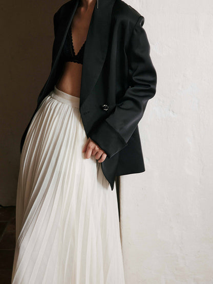 White Pleated Maxi Skirt – view 3