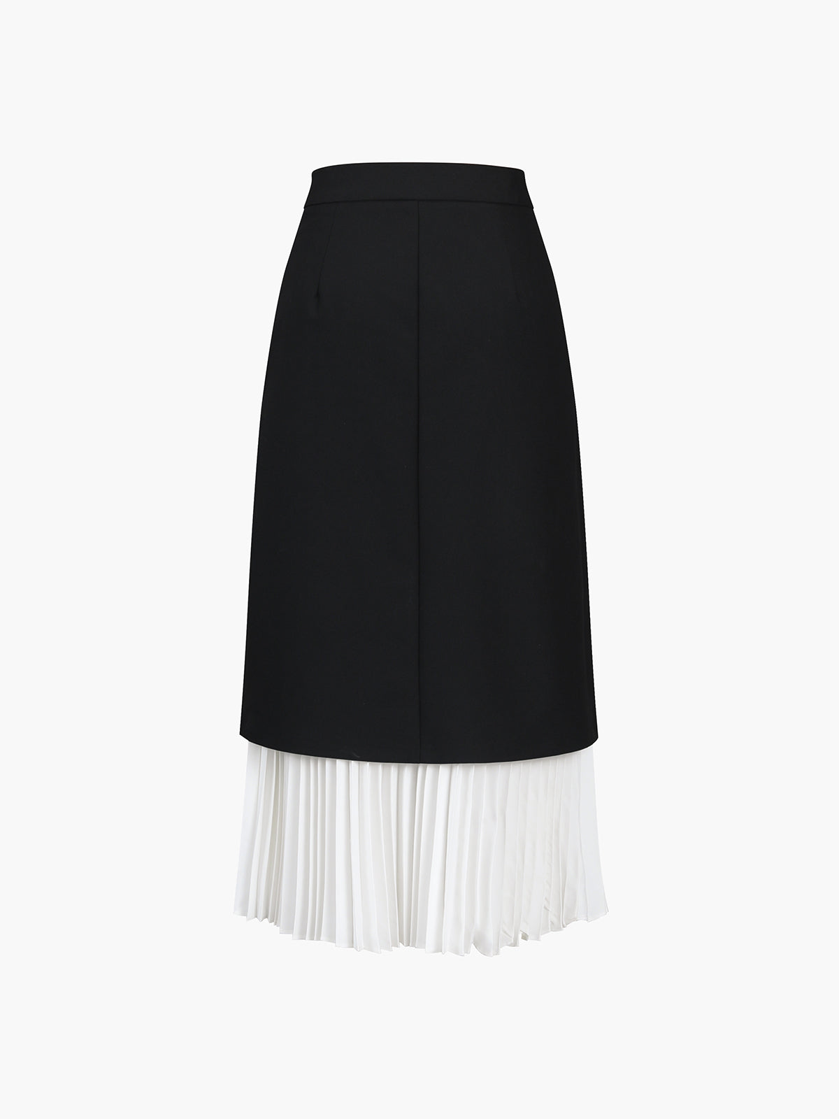 Black Two-Tone Pleated Midi Skirt – view 3