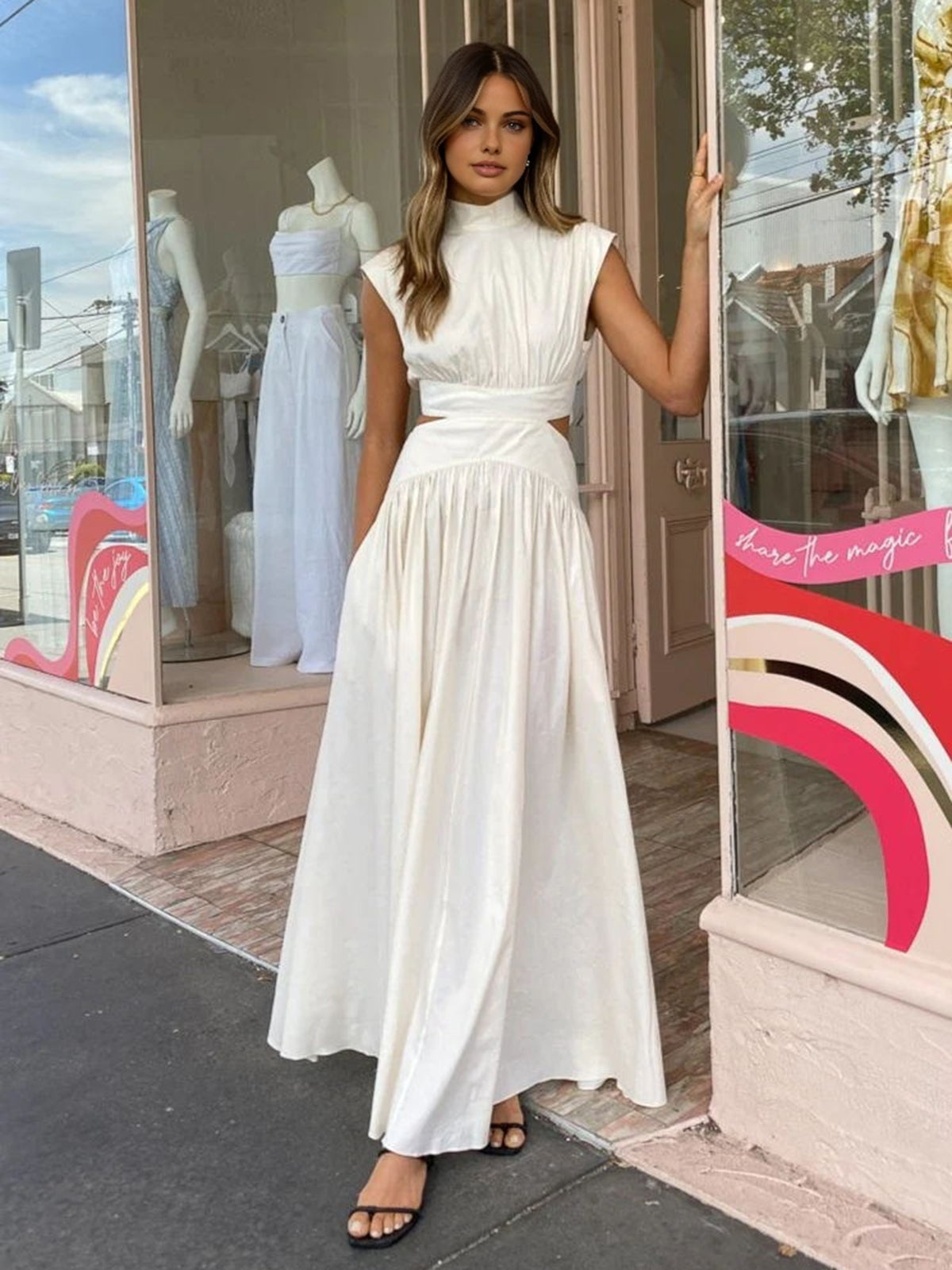 Mock Neck Cut-Out Maxi Dress – view 2