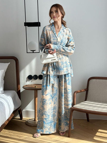Multicolour Print Tie-Up Pants Set – view 4