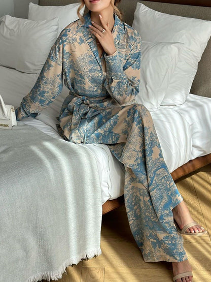 Multicolour Print Tie-Up Pants Set – view 3
