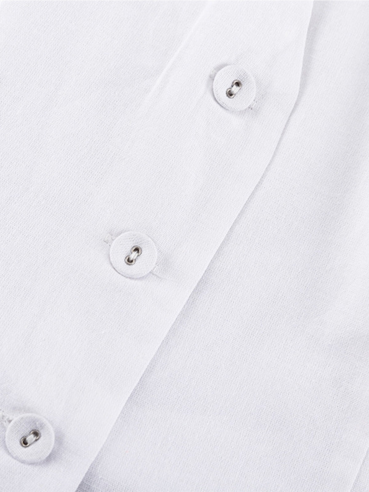 White Cotton Two-Piece Pants Set – view 4
