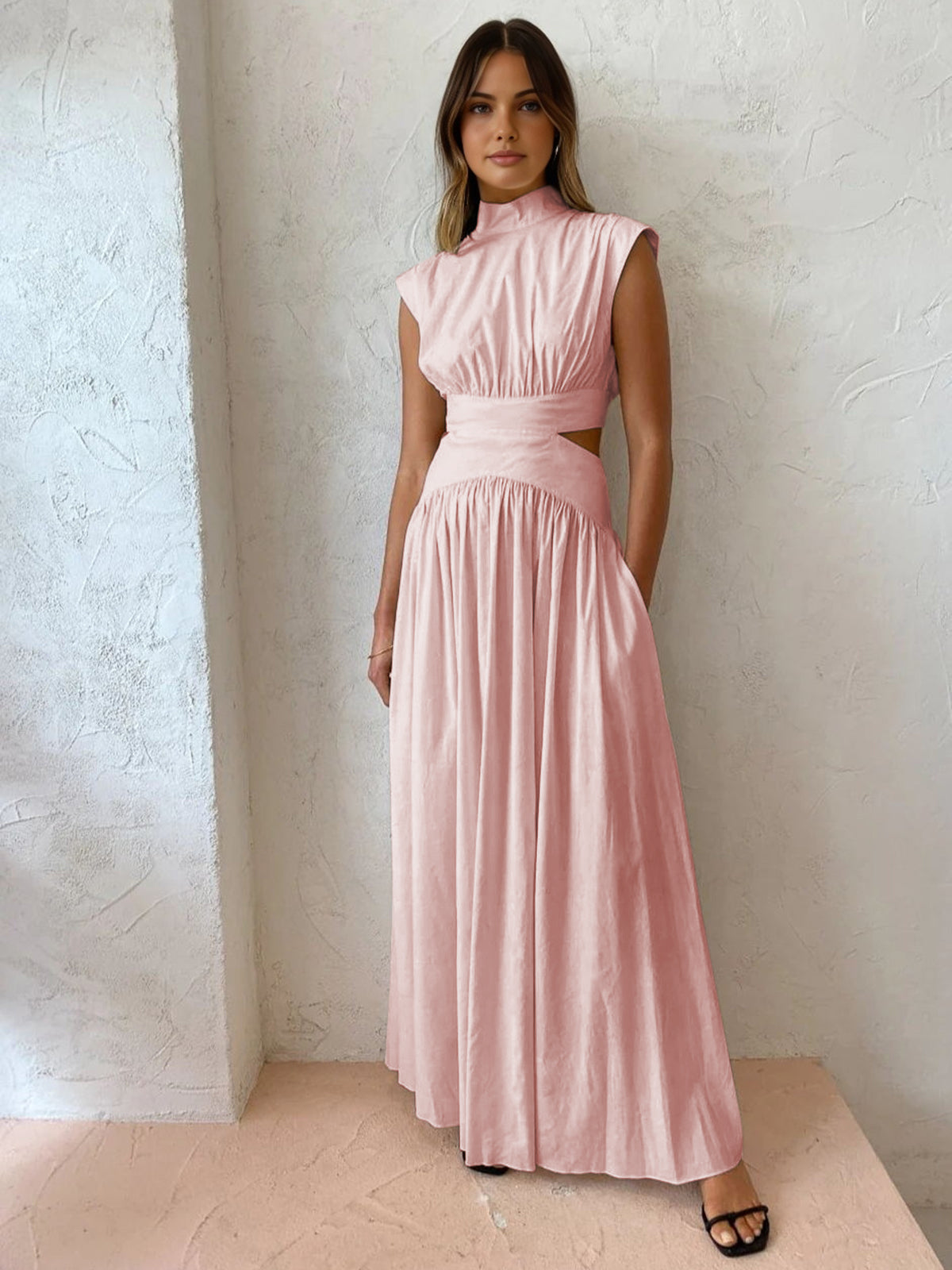 Mock Neck Cut-Out Maxi Dress – view 5
