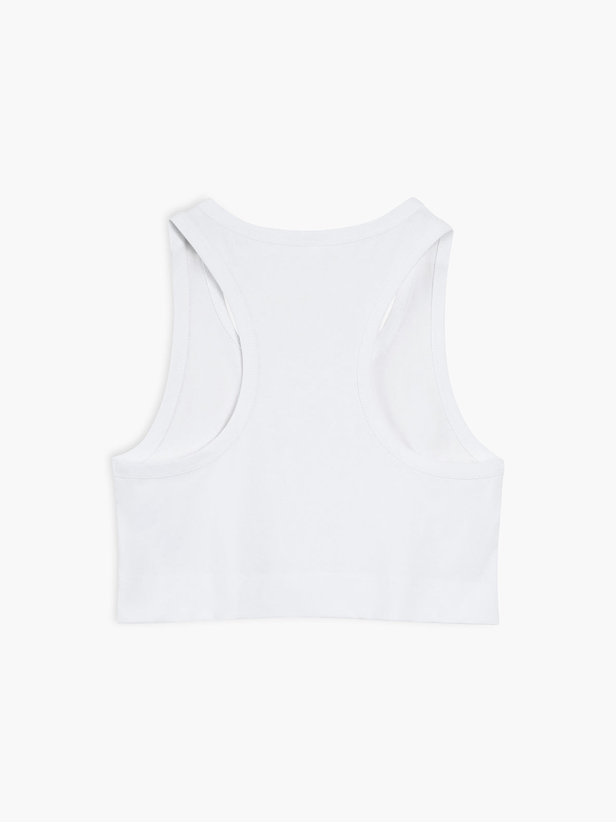 White Cotton Cropped Strappy Top – view 6
