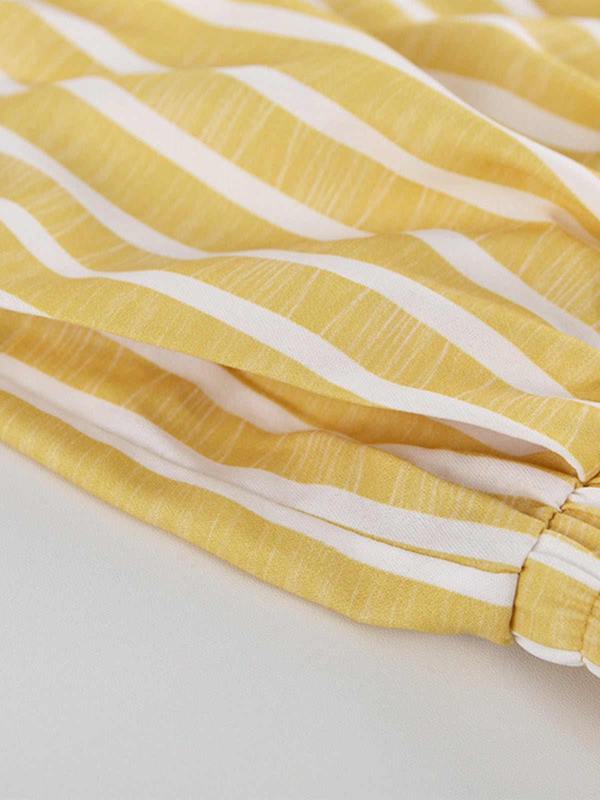 Yellow Striped Oversized Knotted Pants Set – view 3