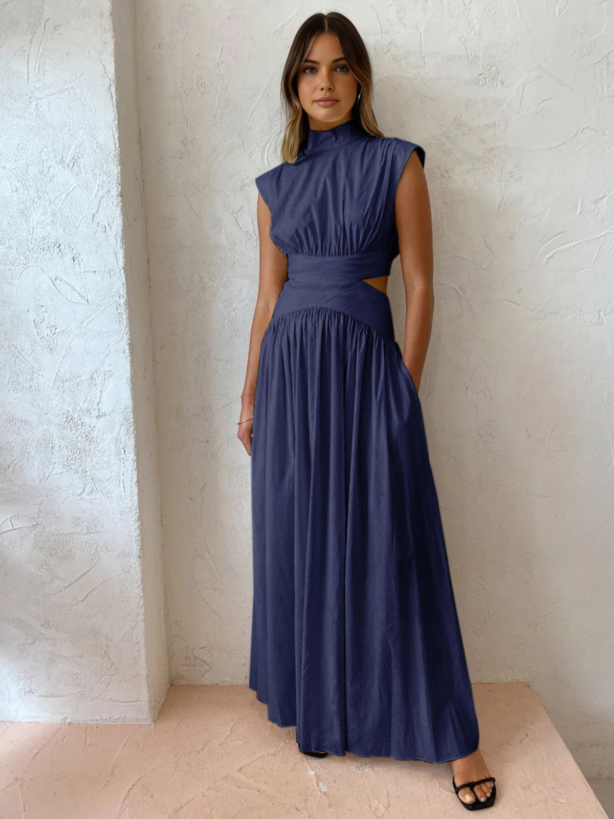 Mock Neck Cut-Out Maxi Dress – view 6