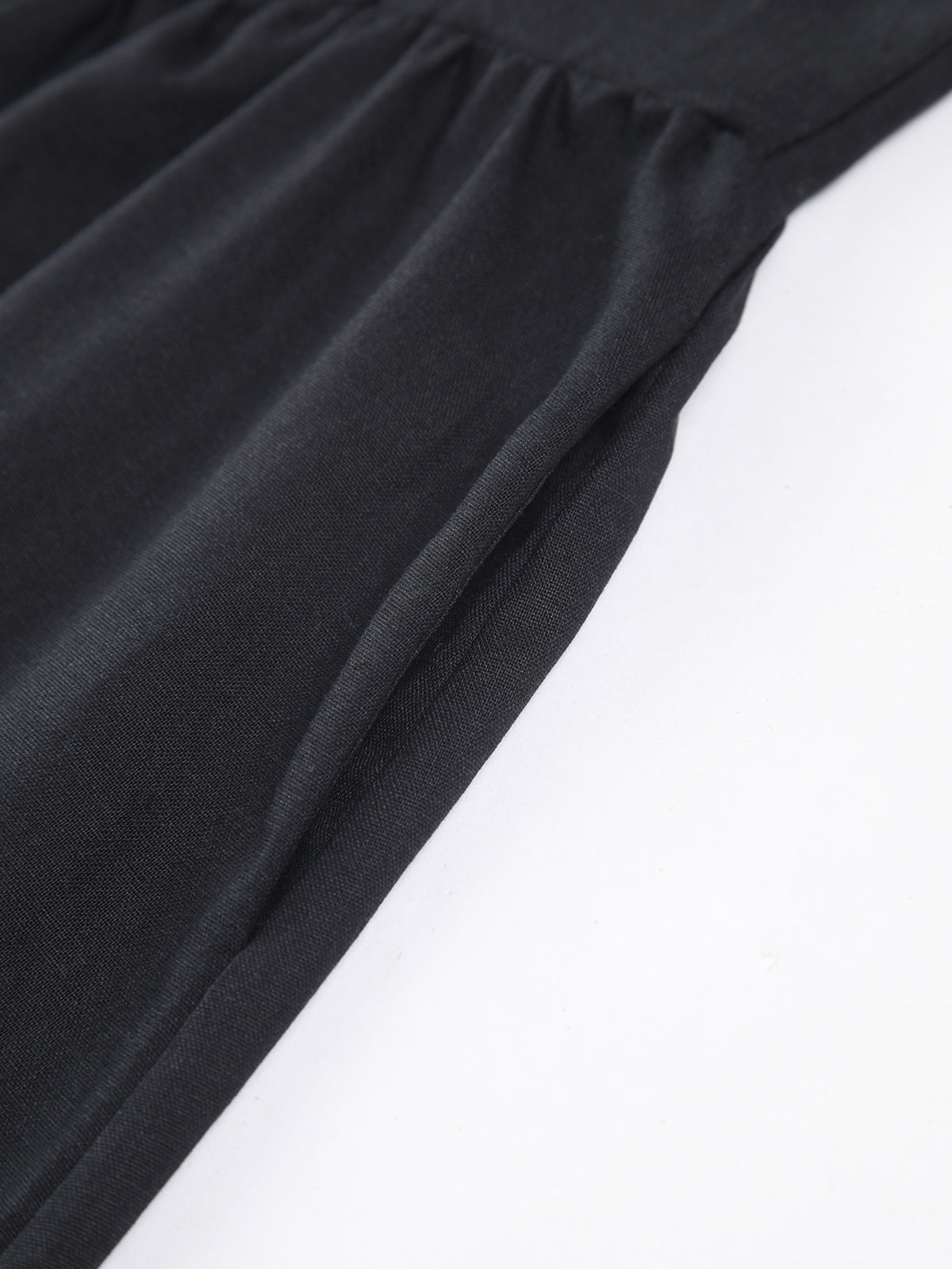 Black Linen Blend Knotted Cami Midi Dress – view 3