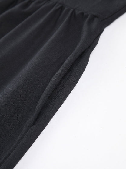 Black Linen Blend Knotted Cami Midi Dress – view 3