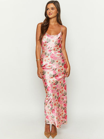 Pink Floral Cami Maxi Dress – view 4