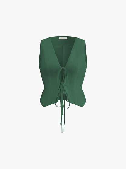 Tie-Detail Cropped Vest – view 8