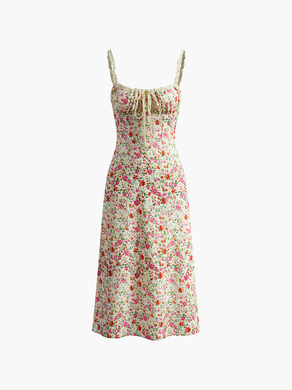 Floral Print Trim Cami Midi Dress – view 6