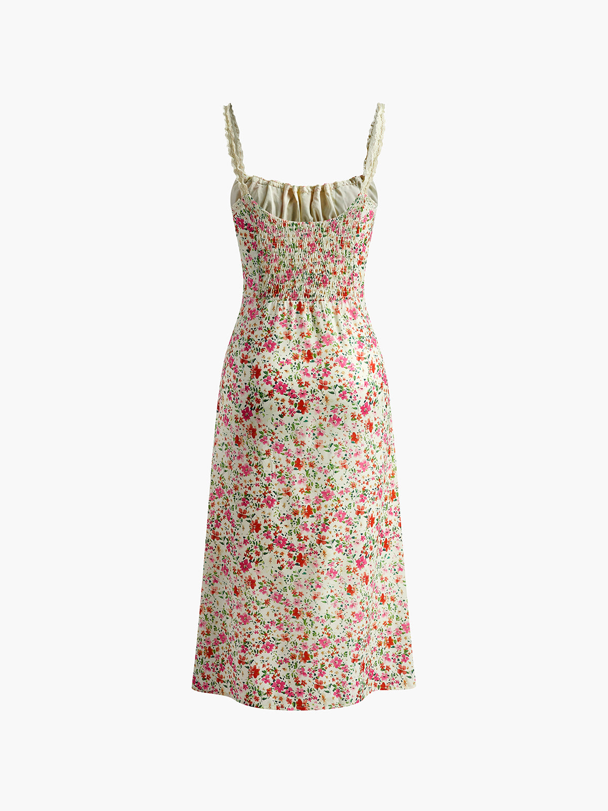 Floral Print Trim Cami Midi Dress – view 7