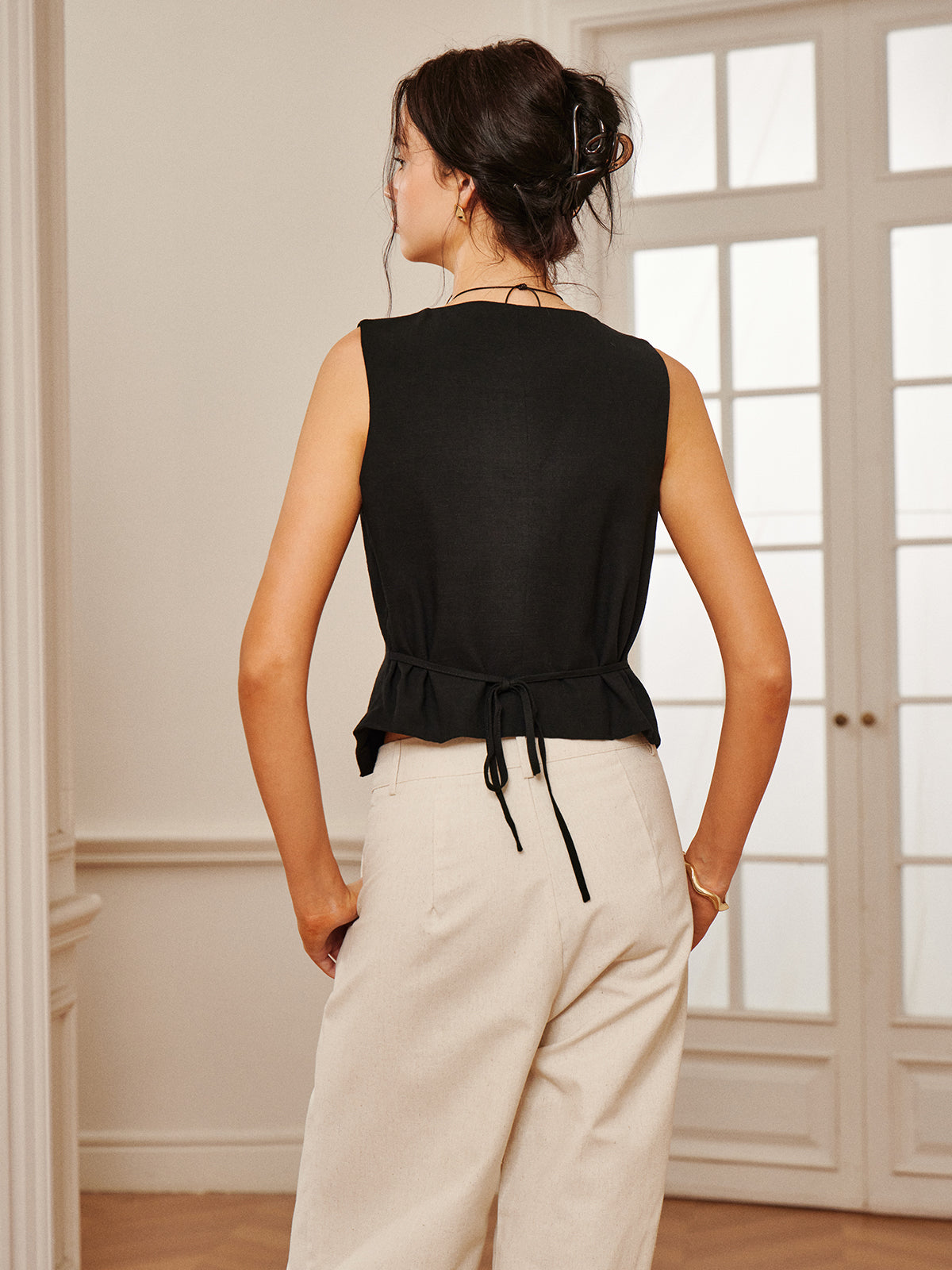 Tie-Detail Cropped Vest – view 5