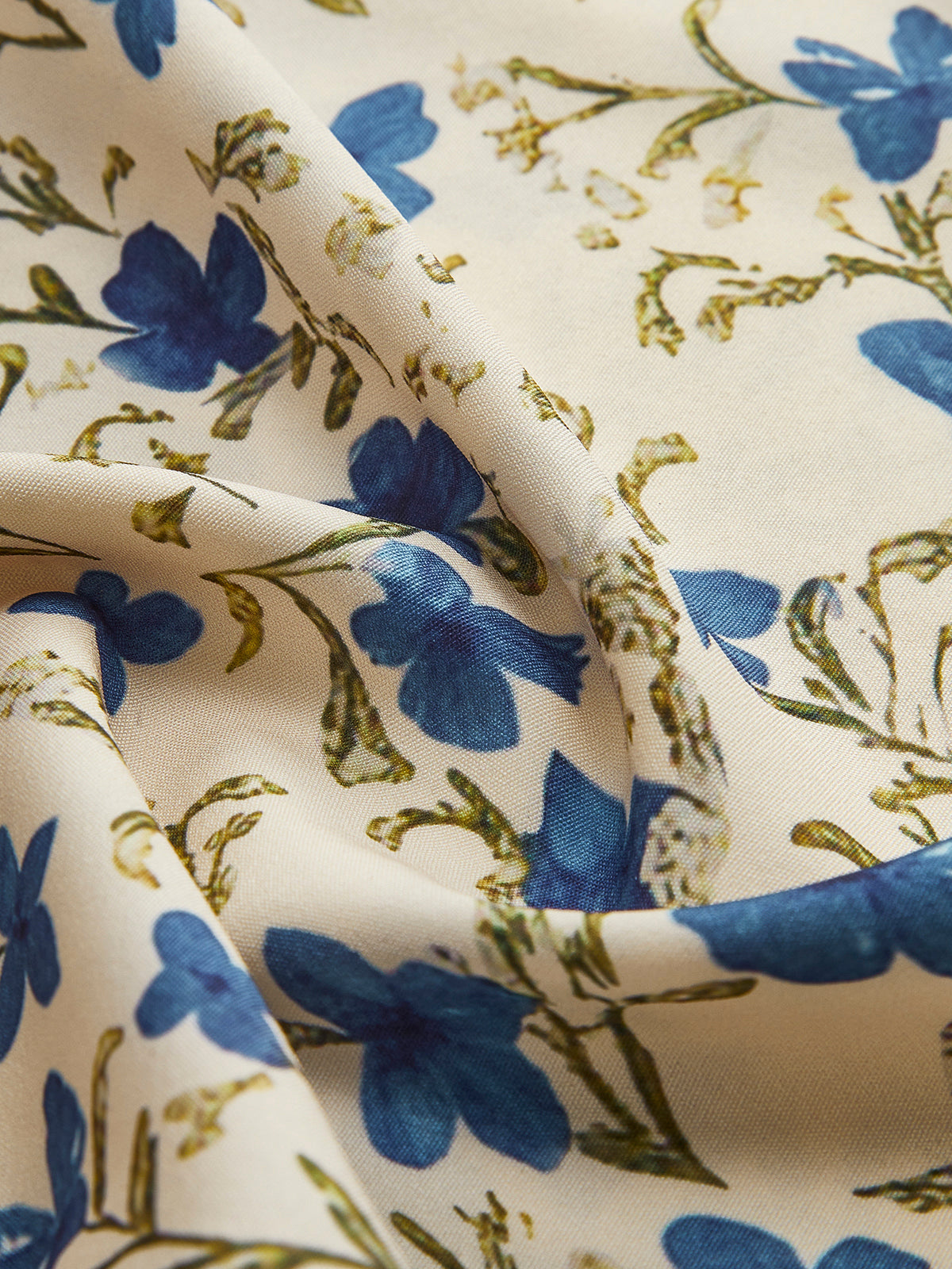 Blue Floral Knotted Asymmetric Hem Maxi Dress – view 8