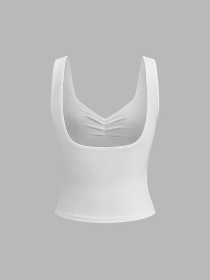White Square Neck Strappy Crop Top – view 6