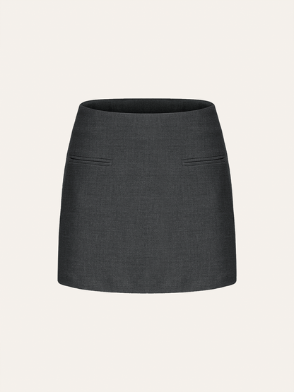 Grey Mid-Rise Mini Skirt