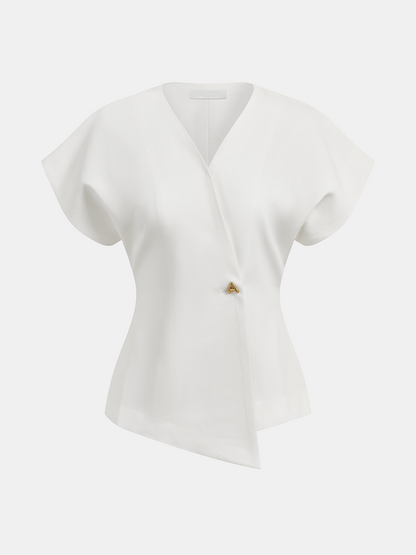 Sleeveless V-Neck Button-Down Blouse – view 5