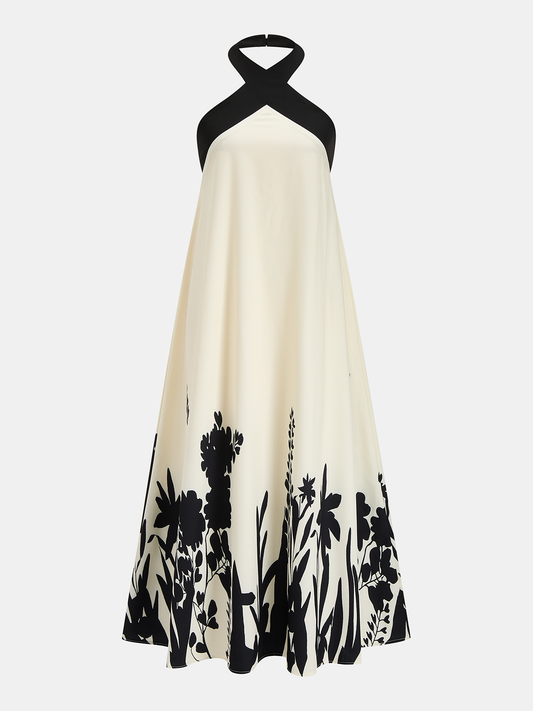 Halter Neck Floral Print Midi Dress – view 2