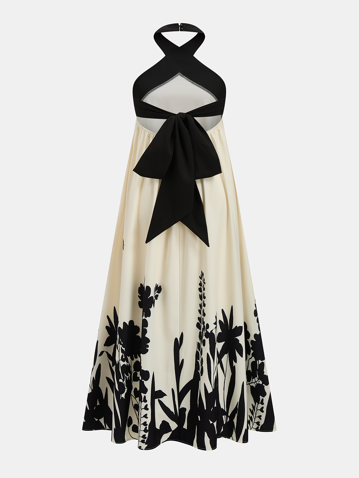 Halter Neck Floral Print Midi Dress – view 3