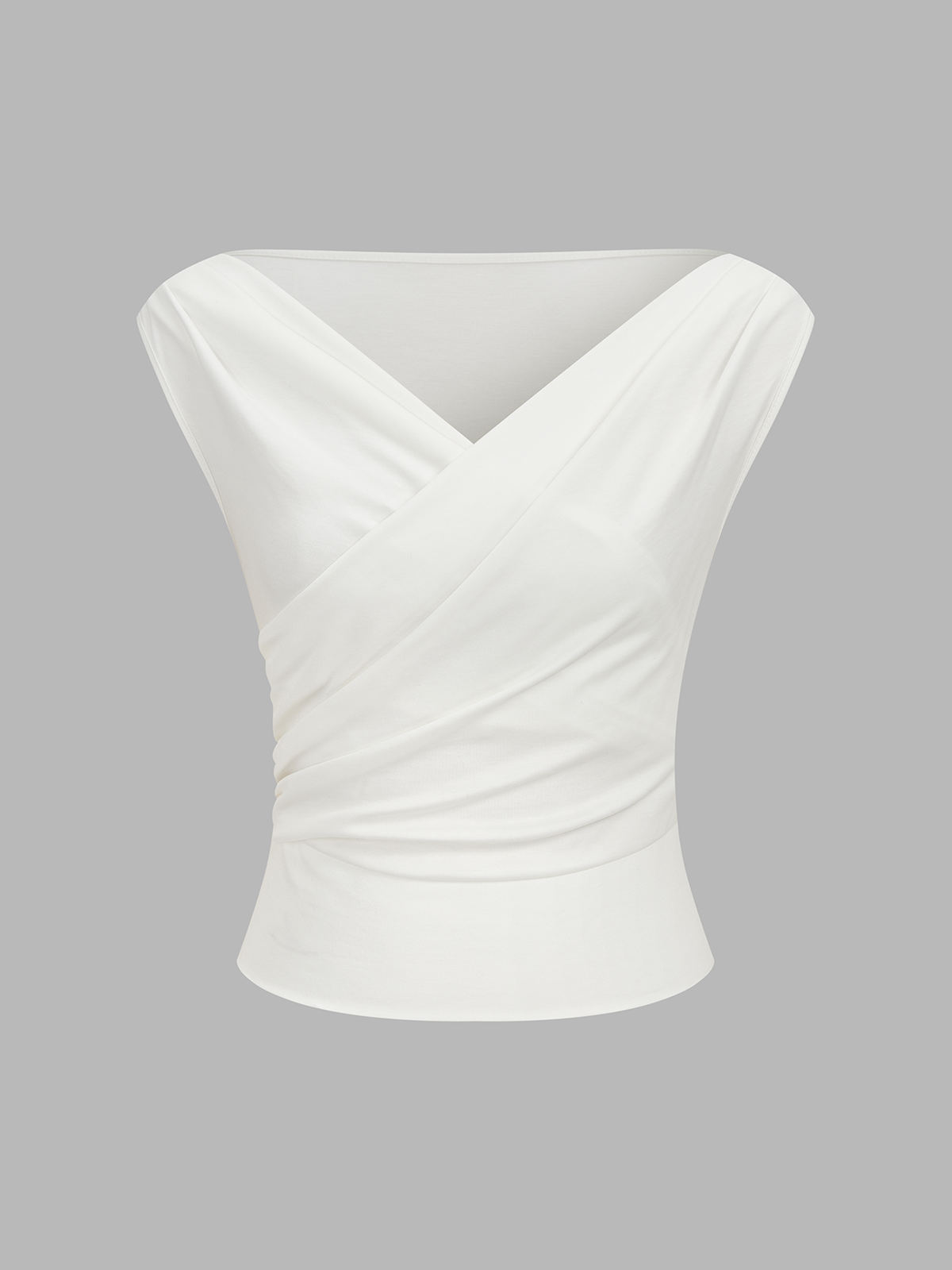 Asymmetric Neckline Ruched Top – view 2