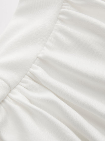 Asymmetric Neckline Ruched Top – view 5