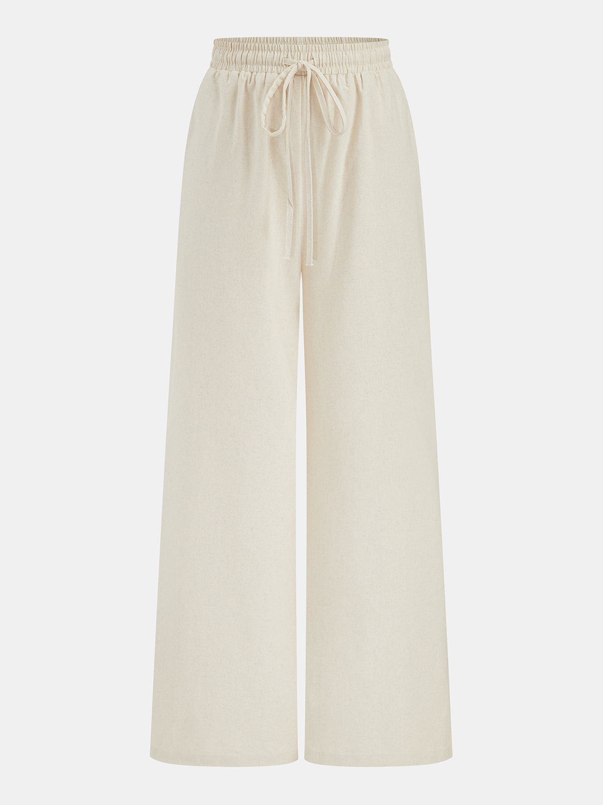 Beige Linen Blend Crop Top & Wide Leg Pants Set – view 6